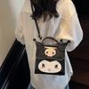 Kuromi Cute Girl Backpack Pu Material With Zipper Closure For Daily Use