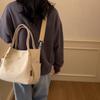 Commuter Canvas Bag Women Shoulder Crossbody Bag Solid Color Shopping Bag
