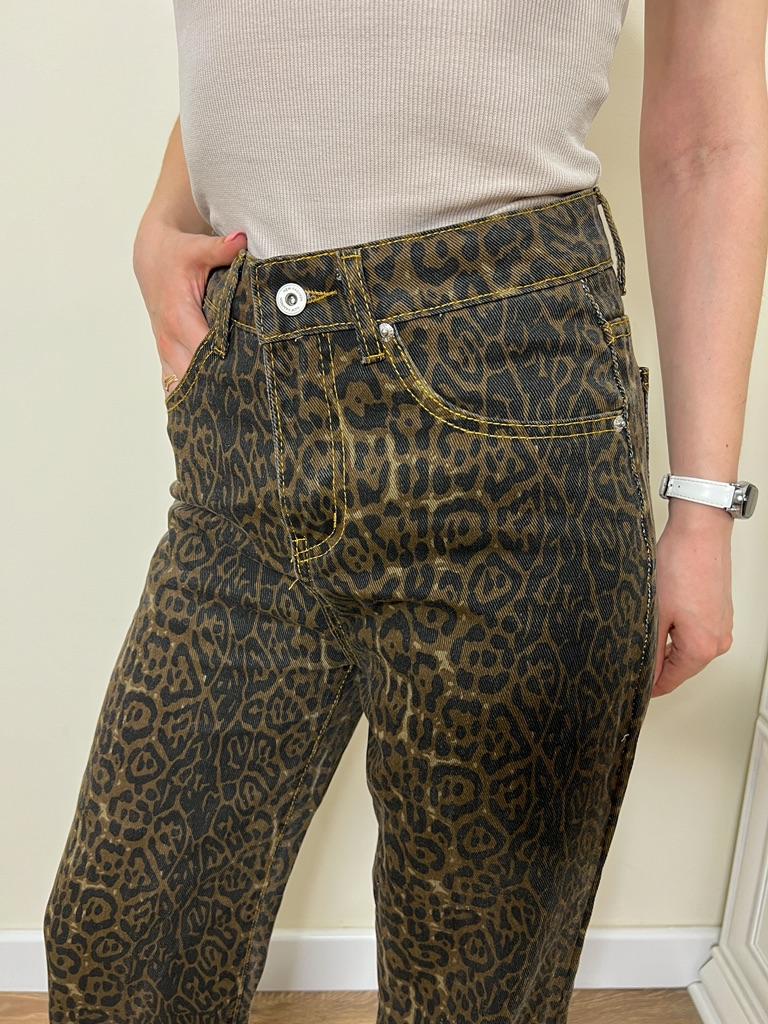 Jeans Oversize Con Stampa Leopardo Dusarls - Pantaloni Donna E Uomo, Gamba Larga, Stile Hip Hop - Foto 6