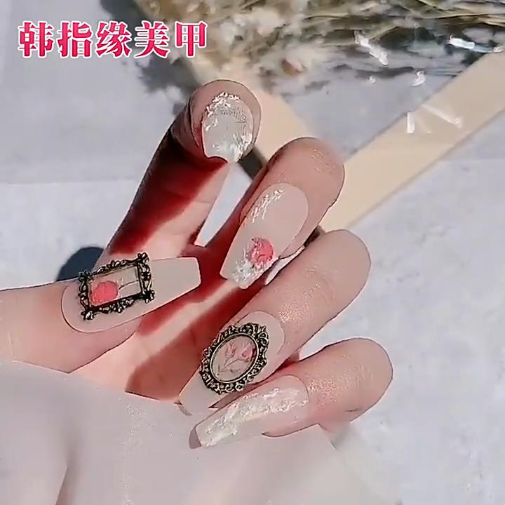 5Pcs/Set DIY Painting Frame Shape Nail Decor Exquisite Stylish Metal Manicure Art Decor for Female