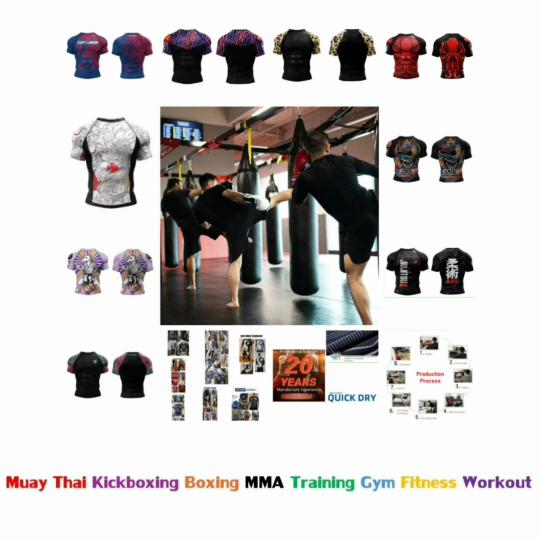 Muay Thai Kickboxing Boxing MMA UFC Shirt Slim Athletic Fit Short Sleeve Round O Neck Unisex Men Women Fitness Workout Quick Dry Print Training Tee