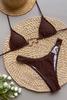 2025 Solid Color Halter Bikini Set Shiny Swimwear Women Shiny Swimsuit Bandage Bikinis Micro Thong Biquini Brazilian Beachwear