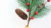 Christmas Berries Pine Picks Christmas Flowers Artificial Red Berry Pine Branches Long Faux Pine Stems with Pinecones for Xmas Tree Floral Arrangement