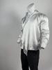 Yousheng Men Shirt Satin Baggy Style Turn-down Collar Irregular Design Cross Closure Mid Length Party Nightclub Muscular Men Performance Top