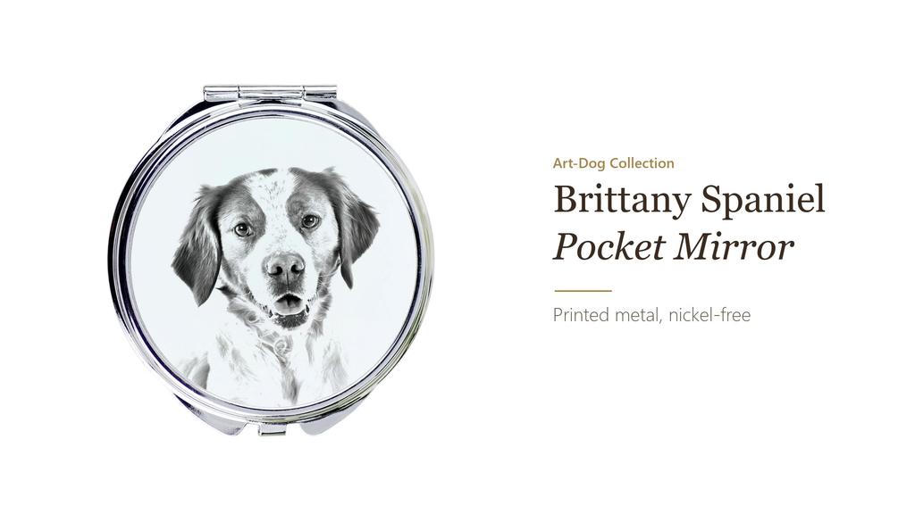 Brittany Spaniel, Brittany Wiegref – Pocket mirror with a dog, personalized mirror for a purse | Art-Dog