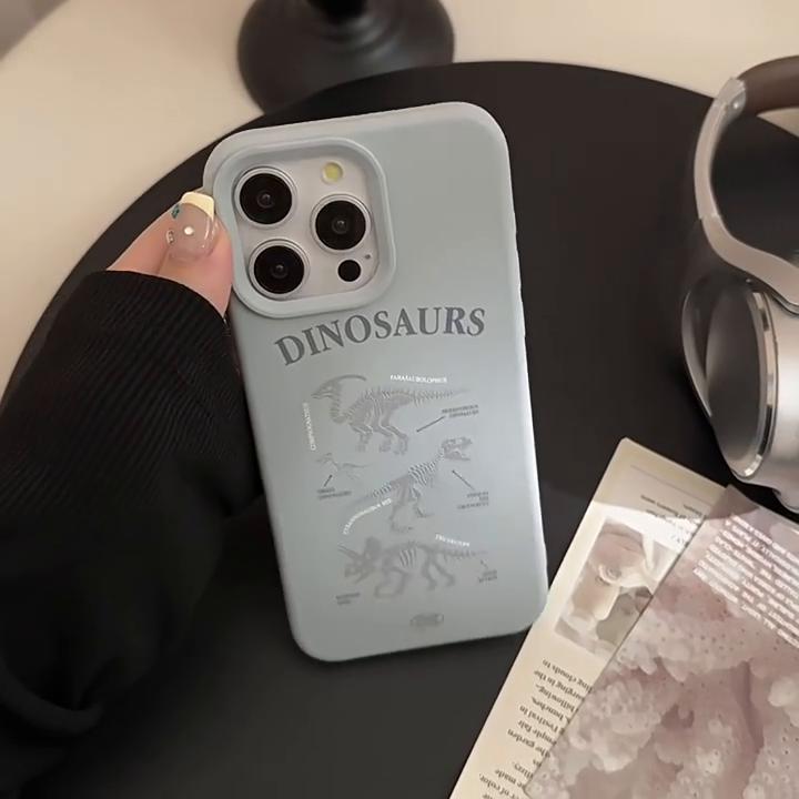 iPhone16 15 14promax Anti-Shock Case Compatible and Suitable for iPhone13 12 Personalised Retro Dinosaur Bone