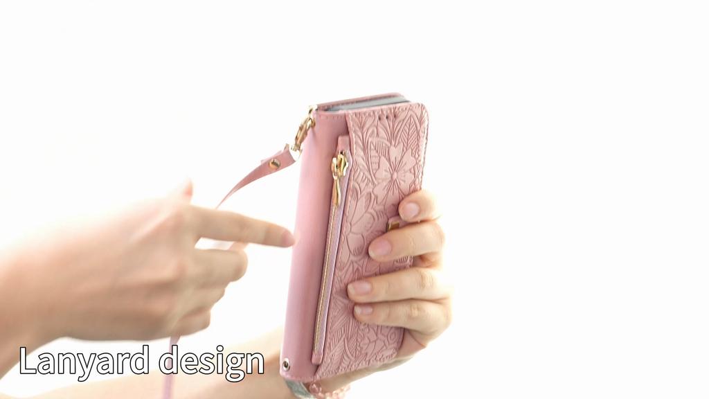 Floral Leather Wallet Case for Samsung Galaxy A05-A71 / S24-S25 series...with Detachable Shoulder Strap