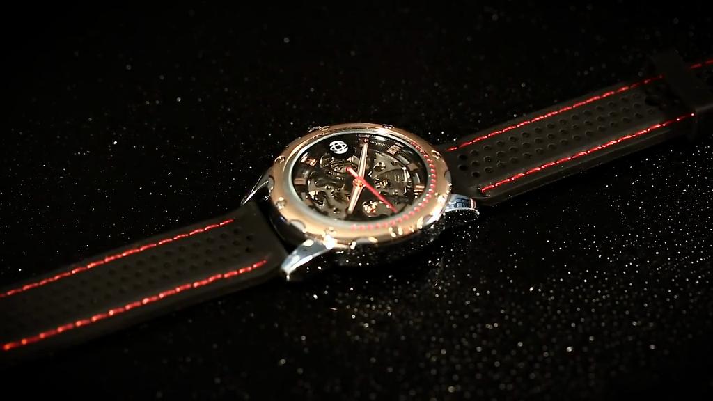GUCAMEL Herrenuhr, hohle mechanische Uhr, Silikonarmband, Sportmode, Herrenuhr