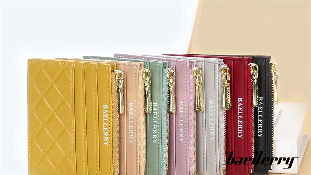 Baellerry Women's Korean Style Short Wallet Fashion Zipper Coin Purse Horizontal Billfold Large Capacity Multi-card Slot Card Holder