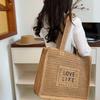 Stylish Woven Tote Bag for Women Embroidered Straw Handbag with Large Capacity and Casual Design