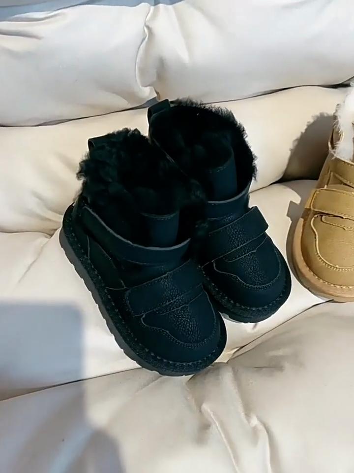 Children's Fur Snow Boots Boys' Plush and Thickened Short Boots Girls' Warm Cotton Boots