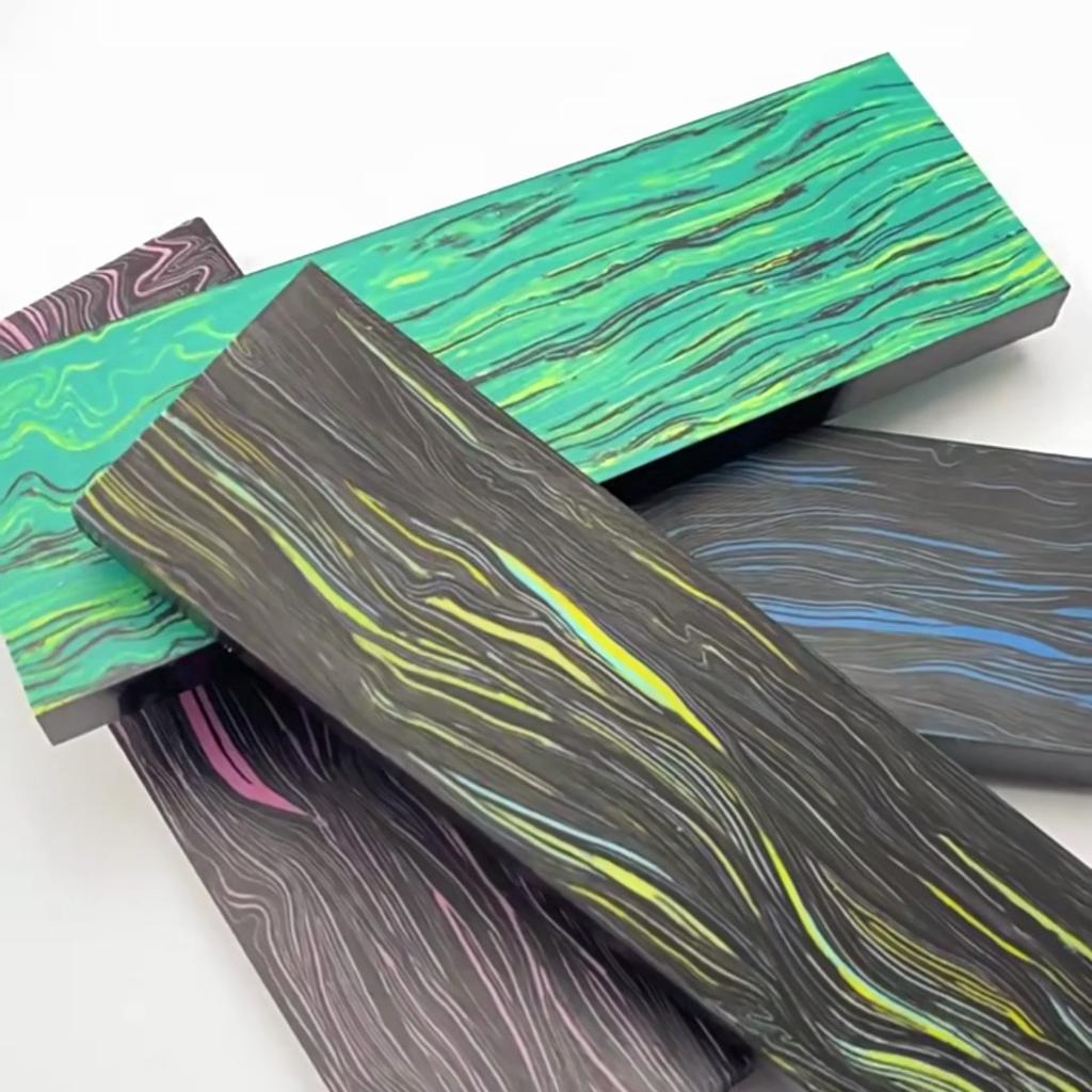 4 Colors 6MM 8MM Thickness Colorful Sandwich Pattern G10 Board Knife Handle DIY Making Material G-10 Plate