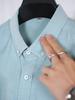 Men's Summer Breathable 100% Cotton Solid Color Short Sleeve Button Down Shirt, All Match Fashion Casual Premium Top