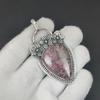 Natural Rhodochrosite Gemstone Silver Pendant in 925 Sterling Silver- Handmade Flower Design, Everyday Wear Jewelry, Unique Pendant Party Wear Gift