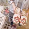 Women's Vintage Ethnic Style Embroidered Slip-on Linen Sandals Soft and Comfortable Closed-toe Canvas Slippers