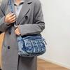 Vintage džínová taška přes rameno Dámská crossbody taška Vícekomorová taška pro maminky