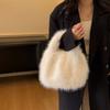 Women's Plush Handbag Solid Color Shoulder Bag