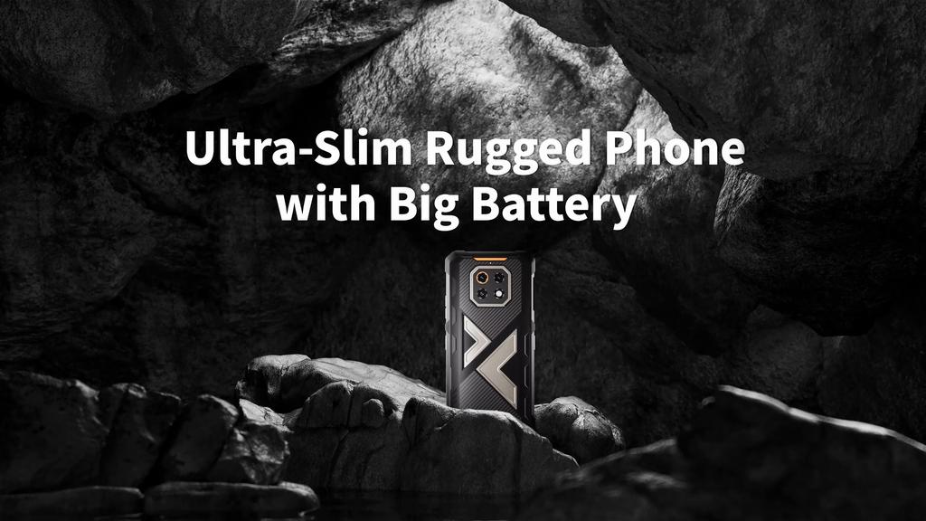 Tynn Robust Smartphone Cubot KingKong ES 3, Android 15, NFC, 10200mAh Massivt Batteri, 6GB RAM, 256GB ROM, 6.745-Tommers 120Hz Skjerm