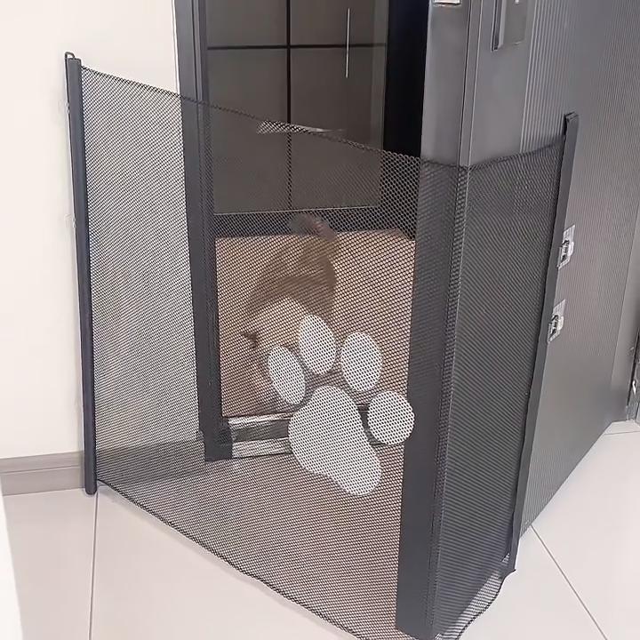 Automatic Retractable Pet Fence, Dog and Cat Fence, Indoor Staircase and Aisle Isolation Net, No Drilling Safety Net Fence