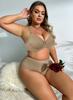 Woman Plus Size Bra and Panty Set Plain Simple Comfort Lingerie Set Underwire Bra Cup C D E F 38-48