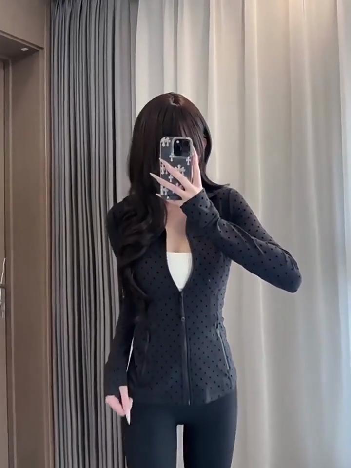 LULU Abbigliamento Yoga Primavera Giacca Defina con Collo Alto Donna Sportiva Slim Dimagrante Giacca Spazzolata