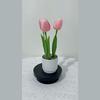 Tulip Flower Arrangement With Plastic And Fabric For Wedding Decor And Home Styling