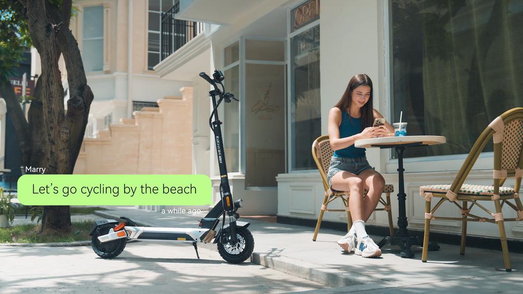KuKirin M4 Max foldbar elektrisk scooter 10 tommer, 800W motor, 48V 18.2Ah batteri, tophastighed 45 km / t, rækkevidde 64 km, dobbelt skivebremse