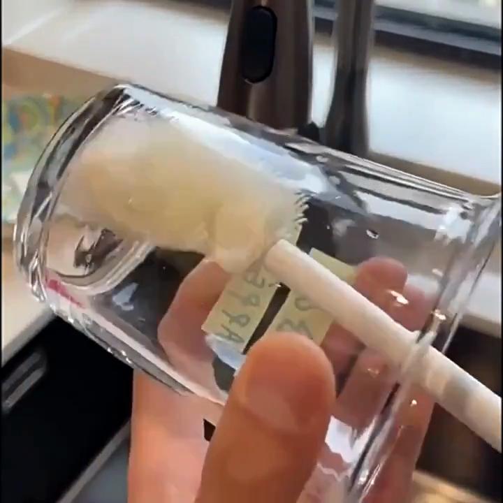 Silicone Bottle Brush Cup Brush Cup Scrubber Glass Cleaner Kitchen Cleaning Tool Long Handle Drink Wineglass Bottle Glass Cup Cleaning Brush