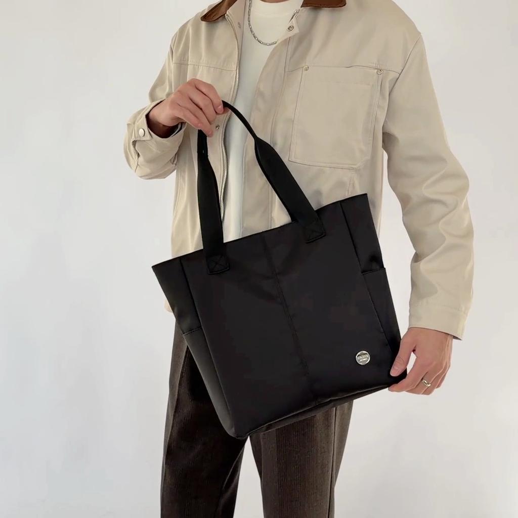 Maletín de Negocios para Hombre Bolso de Mano Multicompartimento para Exteriores Bolso de Hombro Repelente al Agua