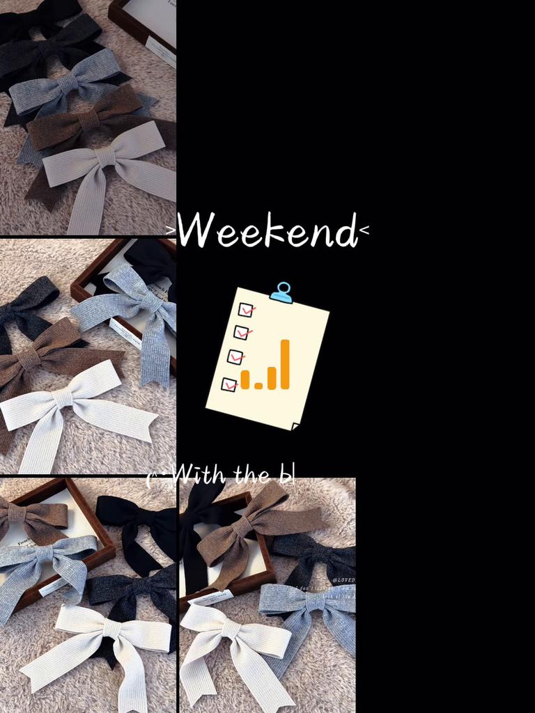 Knitted Wool Bow Hair Clip Women's Temperament High-grade Clip Headdress Autumn Winter Half Tie Hair Spring Clip Top Clip