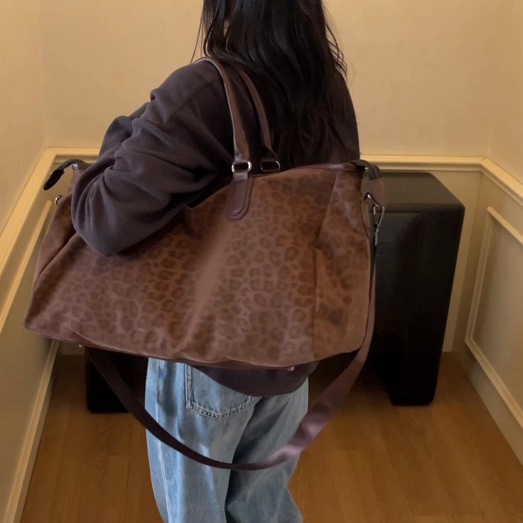 Large Capacity Travel Bag Women's Leopard Print Storage Bag