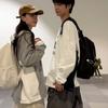 Junior High School Student Schoolbag Women's Large Capacity Backpack Solid Color Campus Men's Backpack