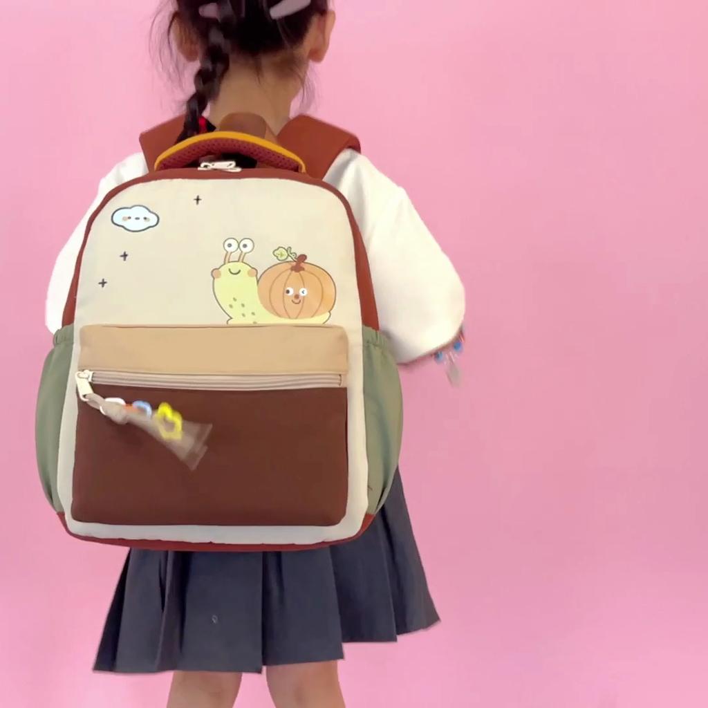 Children's Schoolbag Contrast Kindergarten Backpack Lightweight Backpack for Boys and Girls