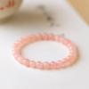 Rosenquarz Pfirsichblüten Armband Glücksbringer Perlen für Frauen Mädchen Niedlich Ins Feen Handkette