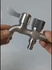 Zinc Alloy Double Outlet Water Tap For Home Bathroom Laundry And Balcony Use