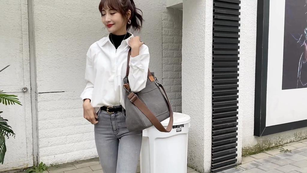 Solid Color Canvas Tote Bag, Large Capacity Crossbody Bag, Portable Travel Shoulder Bag