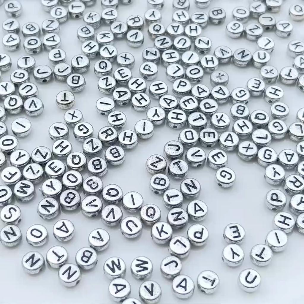 50Pcs Acrylic English Letter Beads For DIY Necklace Bracelet Earrings Jewelry Making Craft Accessories
