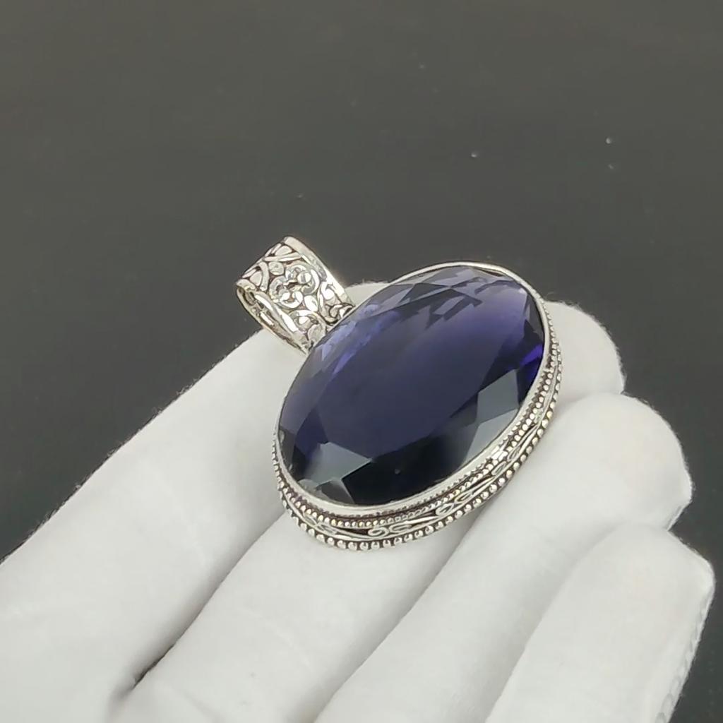 Amethyst Pendant, 925 Sterling Silver Handmade Jewelry, Amethyst Silver Pendant, Party Wear Jewelry For Women's, Pendant Engagement Gift