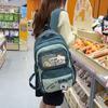 Color Block Backpack Large Capacity Student Schoolbag