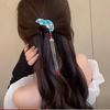 Nappe a farfalla blu Inserisci clip a pettine Vintage elegante donna ragazza coda di cavallo fermaglio per capelli fiore foglia nappa strumenti per lo styling