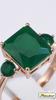 Kinel Square Dark Green Cubic Zircon Vintage Rings For Women