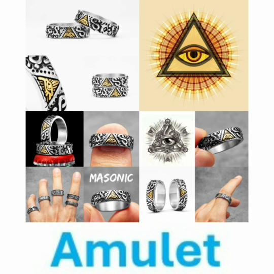 Ring Ancient Egypt Eye God Egyptian Triangle Amulet Talisman Stainless Steel Protect Power Jewelry Gift Hip Hop Rock Goth Gothic