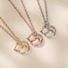 BAMOER Sterling Silver Lovely Cat Exquisite Women Pendant Necklace