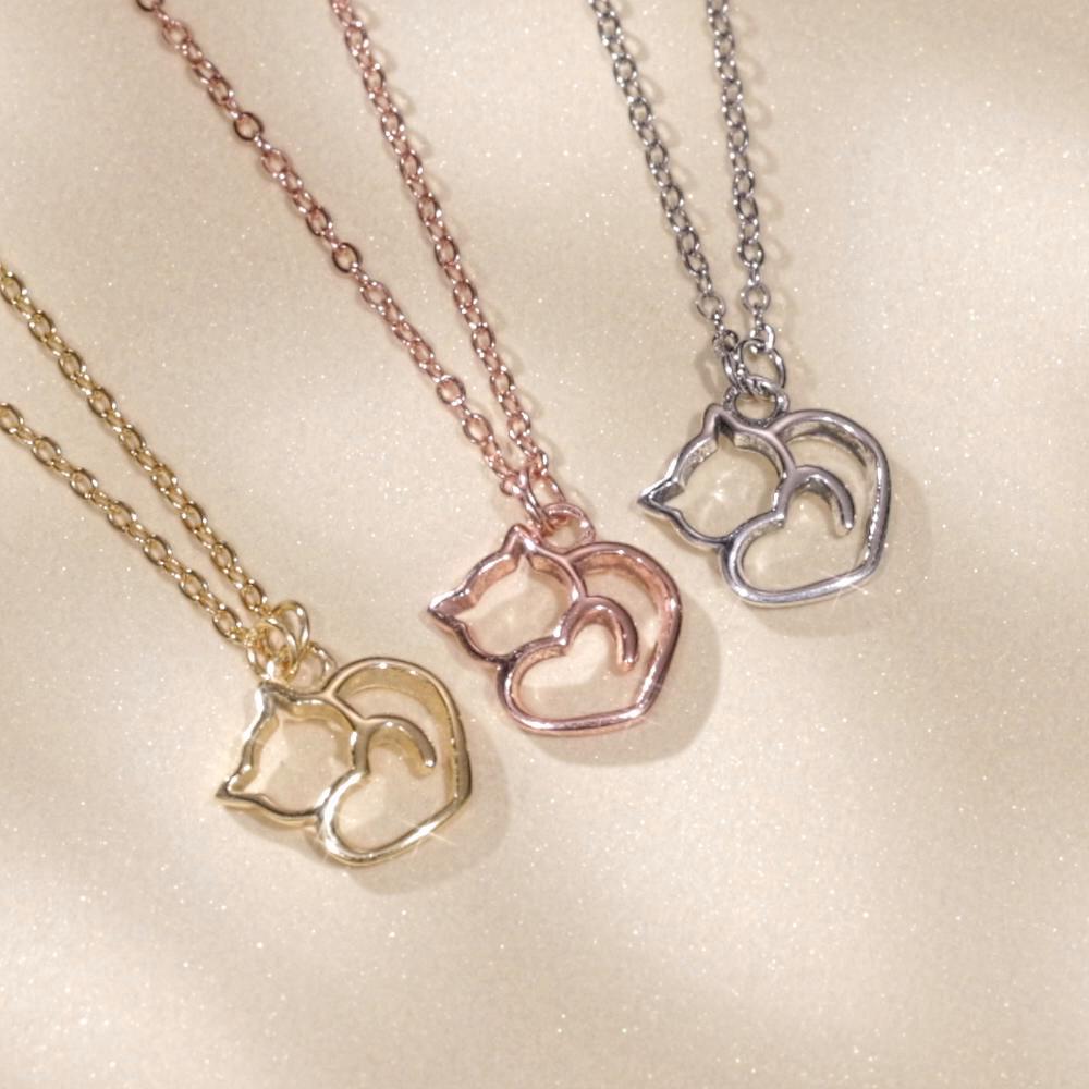BAMOER Sterling Silver Lovely Cat Exquisite Women Pendant Necklace