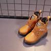 Children's Retro Leather Boots Boys Stylish Short Boots Warm Casual Leather Shoes