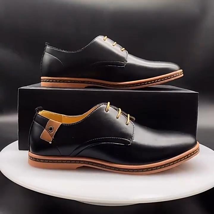 Classic Luxury Vintage Fashion Outdoor Men's Large Size Sneakers Lace-up Casual Leather Shoes Trendy Single Shoes for Men Comfortable Shoes
