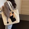 Canvas Tote Bag Student Class Shoulder Bag Large Capacity Commuter Handbag