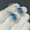 London Blue Topaz Náušnice, London Blue Topaz Stříbrná Náušnice, Oválná Náušnice, Náušnice ze stříbra 925, Náušnice z drahokamů, Visací náušnice