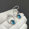 Swiss Blue Topaz Gemstone Earrings, 925 Sterling Silver Earring, Handmade Boho Silver Jewelry Dangle Earrings, Party Wear Gifts