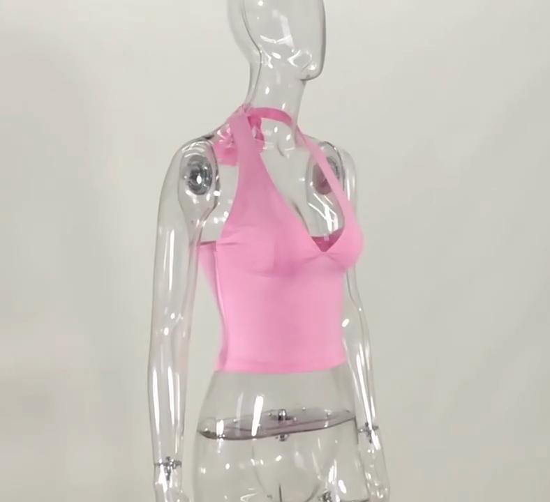 Summer Sexy Backless Lace Up Camisole Hot Girls Beach Bodycon Sleeveless Short Tank Tops Ladies Sports Casual Y2k Slim Tee Shirt Tops Women Corset